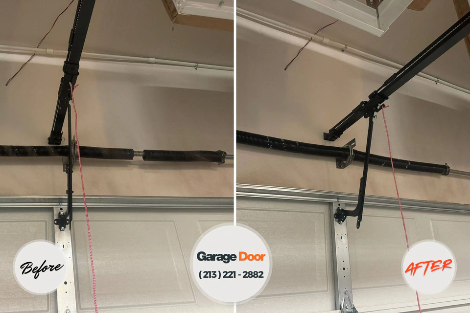 Before and after: garage door repair Cassville, WV